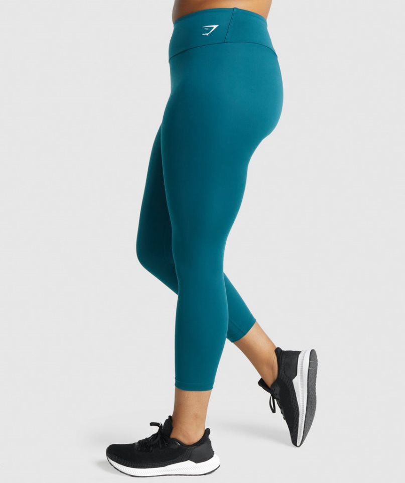 Women's Gymshark Training 7/8 Leggings Turquoise | CA 67813A